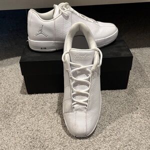 Jordan White Leather Youth Sneakers